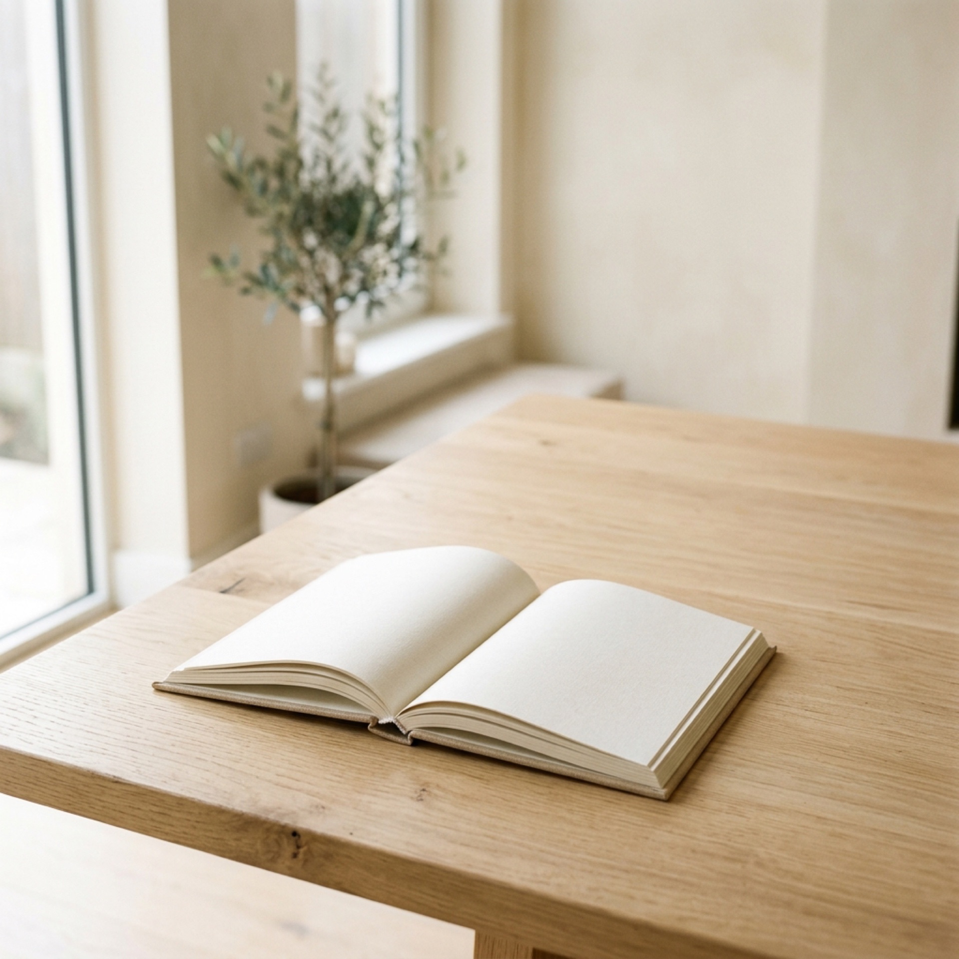 A curated stack of well-worn books in warm natural light